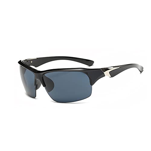 SagaSave Fahrradbrille, Stylische UV400 Outdoor-Sport-Schutzbrille, Sonnenbrille für Damen und Herren (Schwarz/Grau) von SagaSave