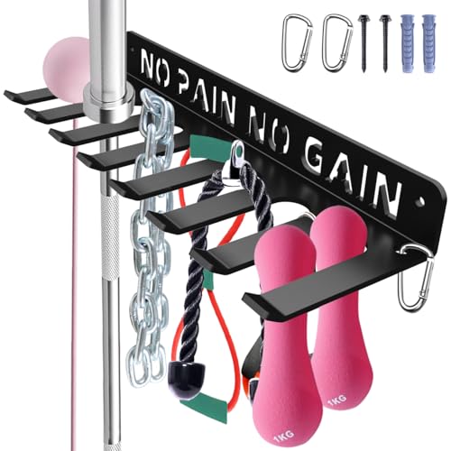 Home Gym Zubehör Organisation Aufbewahrung Rack Ausrüstung für Zuhause 8 Haken Wandaufhänger Display Gear Langhanteln Widerstandsbänder Springseile Heben Gürtel Aufhänger Zubehör Hardware enthalten von Sahans