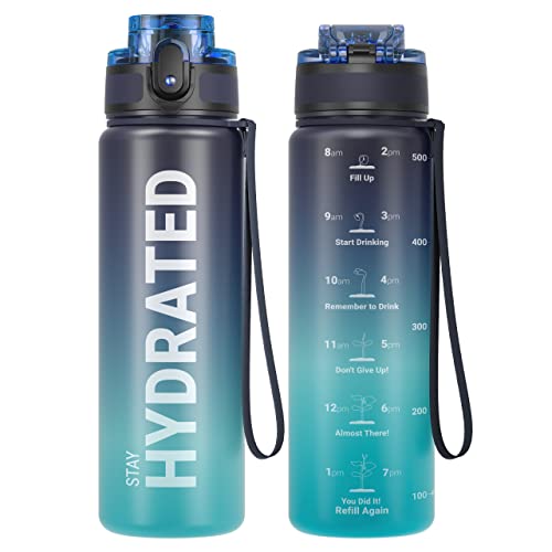 Sahara Sailor Trinkflasche, Sport Trinkflasche, [BPA-frei Tritan] 1L/500ML/750ML Auslaufsicher Sport Wasserflasche, Sportflasche für Fahrrad, Camping, Yoga, Gym (1 Flasche) von Saharasailor