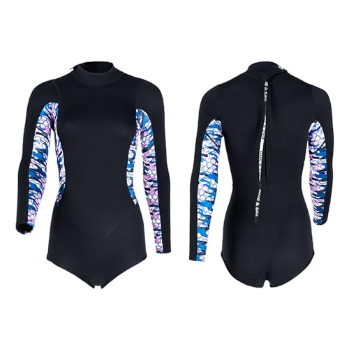 SaiDuoDuo 2 mm Neopren Damen Neoprenanzug Einteiliger Shorty Neoprenanzug, Langarm Rücken Reißverschluss Tauchanzug,Schwarz,M SaiDuoDuo 2 mm Neopren Damen Neoprenanzug Einteiliger Shorty Neoprenanzug, Langarm Rücken Reißverschluss Tauchanzug,Schwarz,M von SaiDuoDuo