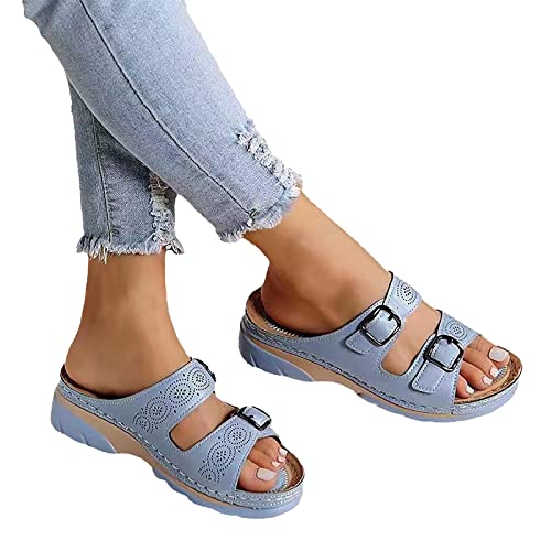 Damen Pantoletten Korfu - Modische Sandalen mit 2 verstellbaren Riemen - Herren Hausschuhe mit Sohle aus feinstem Veloursleder und Natur Kork-Fussbett 37-42 von Saingace