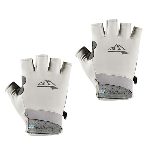 Saiyana Halbfinger-Handschuh für Outdoor-Sport, atmungsaktiv, fingerlos, schnelltrocknend, hochelastisch, Angelhandschuh, schnelltrocknend, atmungsaktiv, Sporthandschuh von Saiyana