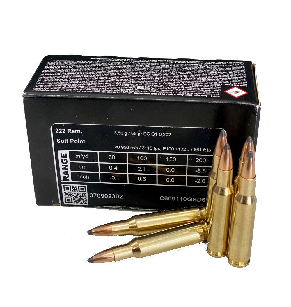 Sako .222 Rem. Range SP 55grs, 50 Schuss Sako .222 Rem. Range SP 55grs, 50 Schuss von Sako