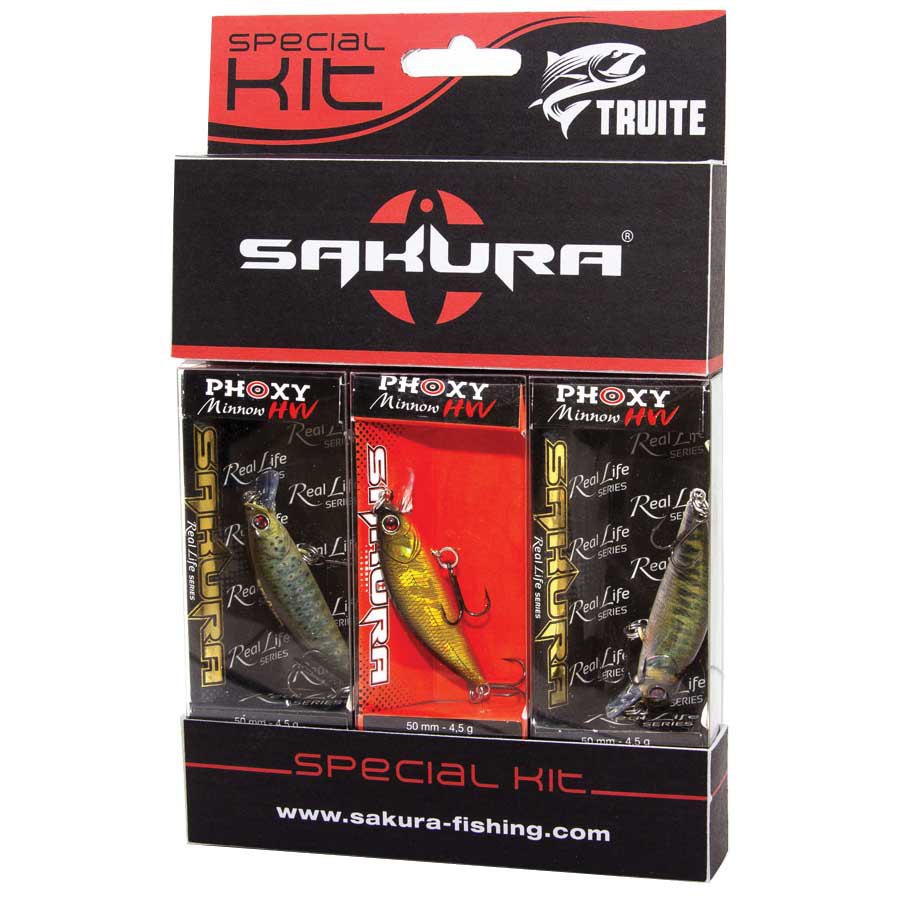 Sakura Phoxy Hw Suspending Pack 3 Minnow 4.5g 50 Mm Rot,Schwarz von Sakura