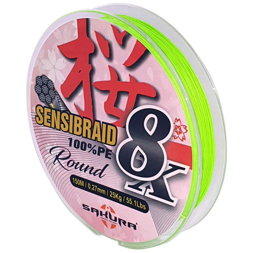 Sakura Sensibraid 8x Braided Line 150 M Grün 0.150 mm von Sakura