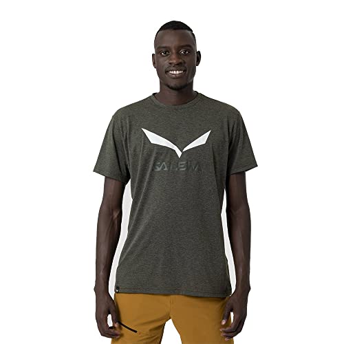 Salewa Unisex Solidlogo Dry M T-shirt., Dark Olive Melange, XS EU von Salewa