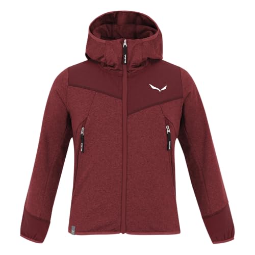Salewa Agner Melange Polarlite Full Zip Fleecejacke mit Kapuze für Kinder, Rot, 152 Salewa Agner Melange Polarlite Full Zip Fleecejacke mit Kapuze für Kinder, Rot, 152 von Salewa