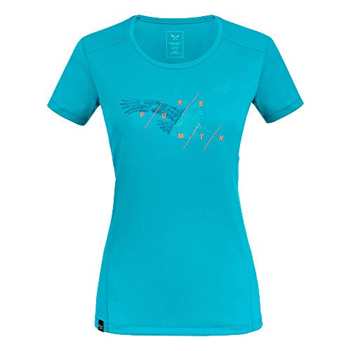 Salewa Damen Blusen und T-Shirts Sporty Graphic Dry W S/Tee, Ocean, 52/46, 00-0000027840 von Salewa