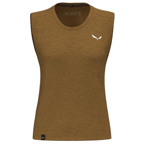 Salewa Damen Eagle Minilogo Merino Tanktop Women T-Shirt, Golden Brown, L EU von Salewa