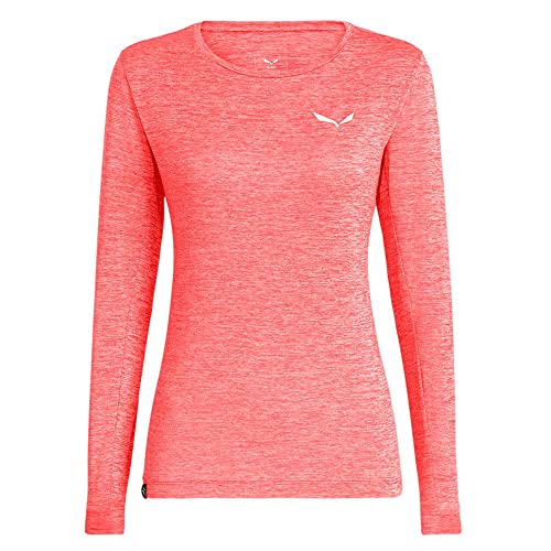 Salewa Damen Puez Melange Dry W L/S Tee Langarmshirt, fluo coral melange, DE 40 (46/40) - L von Salewa