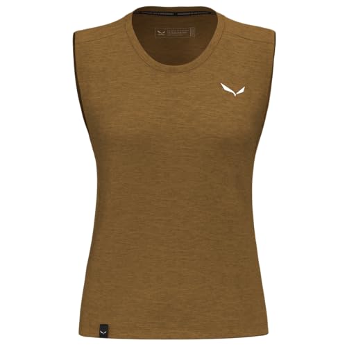 Salewa Damen Eagle Minilogo Merino Tanktop Women T-Shirt, Golden Brown, XL EU Salewa Damen Eagle Minilogo Merino Tanktop Women T-Shirt, Golden Brown, XL EU von Salewa