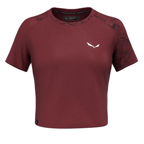 Salewa Lavaredo Hanf Cropped T-Shirt Damen, Rot, XL Salewa Lavaredo Hanf Cropped T-Shirt Damen, Rot, XL von Salewa