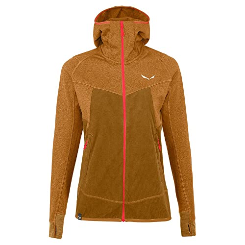 Salewa Puez Hybrid Polarlite Damen Fleecejacke Mit Kapuze, Golden Brown Melange von Salewa