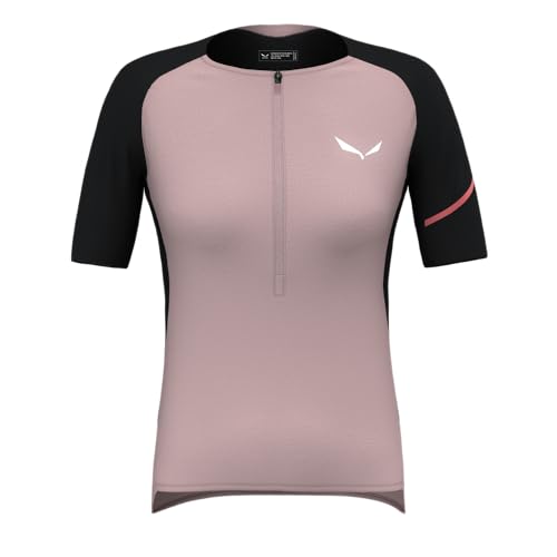 Salewa Vento Merino Half Zip Bike-T-Shirt Damen, Pink, L Salewa Vento Merino Half Zip Bike-T-Shirt Damen, Pink, L von Salewa
