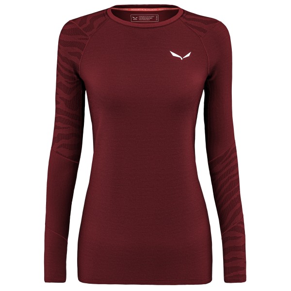 Salewa - Women's Cristallo Warm AMR L/S Tee - Merinounterwäsche Gr 34 rot von Salewa