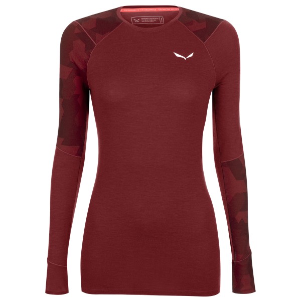 Salewa - Women's Cristallo Warm AMR L/S Tee - Merinounterwäsche Gr 36 rot von Salewa