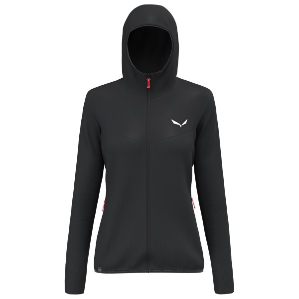 Salewa - Women's Puez Waffle Hybrid PL Hooded Jacket - Fleecejacke Gr 34 schwarz von Salewa