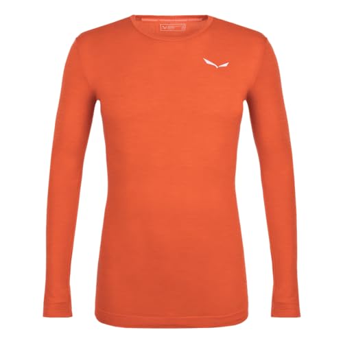 Salewa Zebru Fresh Merino Responsive Long Sleeve Tee Men, Red Orange, S von Salewa