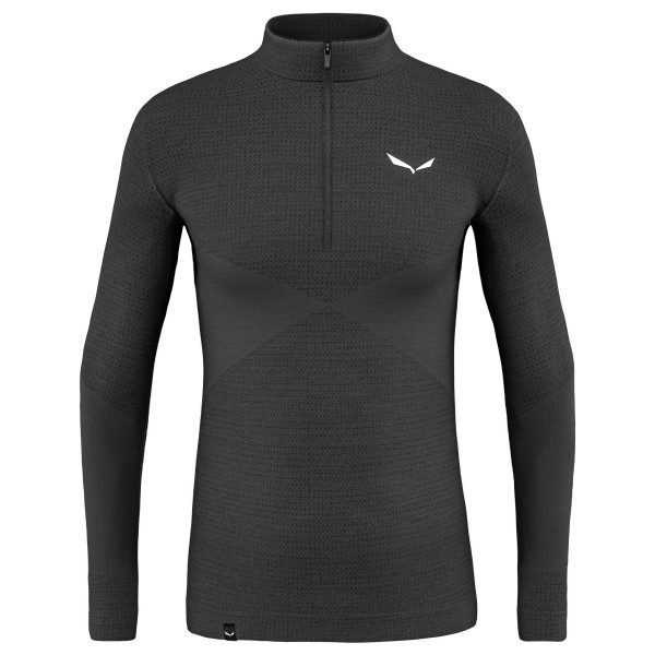 Salewa - Zebru Med Warm AMR Half Zip Tee - Merinounterwäsche Gr L grau/schwarz von Salewa