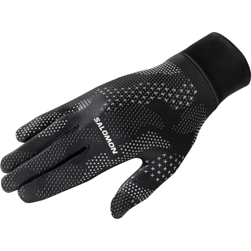 Salomon Cross Warm Handschuhe Unisex, Praktisches Design, Atmungsaktiv & wärmend, stylisches Design, Deep Black, AO, Reflective Silver, XS von Salomon