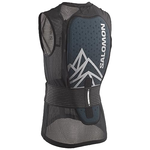 Salomon Flexcell Pro Vest Ski Snowboarden MTN Unisex Rückenschutz, Anpassungsfähiger Schutz, Atmungsaktivität und Einfach Anzupassen, Schwarz, XL von Salomon
