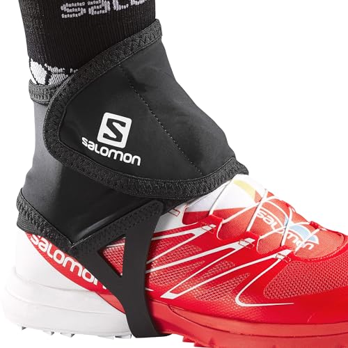 Salomon Trail Gaiters Low Unisex Gamaschen Trail Running Wandern MTB Lauf, Leichte Handhabung, Haltbarkeit, Trail Running Wandern MTB Laufz, Schwarz, L von Salomon