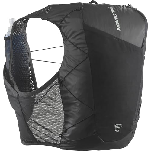 Salomon Active Skin 12 Unisex Hydrationsweste Trail running Wandern MTB mit Hydrationsflaschen, Einfache Flüssigkeitszufuhr, Präzise Passform, Optimierte Verstaumöglichkeiten, Schwarz, XS Salomon Active Skin 12 Unisex Hydrationsweste Trail running Wandern MTB mit Hydrationsflaschen, Einfache Flüssigkeitszufuhr, Präzise Passform, Optimierte Verstaumöglichkeiten, Schwarz, XS von Salomon