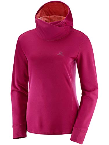 Salomon Agile Damen Kapuzenpullover mit Langen Ärmeln, Kirschrot/meliert, Größe XXL Salomon Agile Damen Kapuzenpullover mit Langen Ärmeln, Kirschrot/meliert, Größe XXL von Salomon