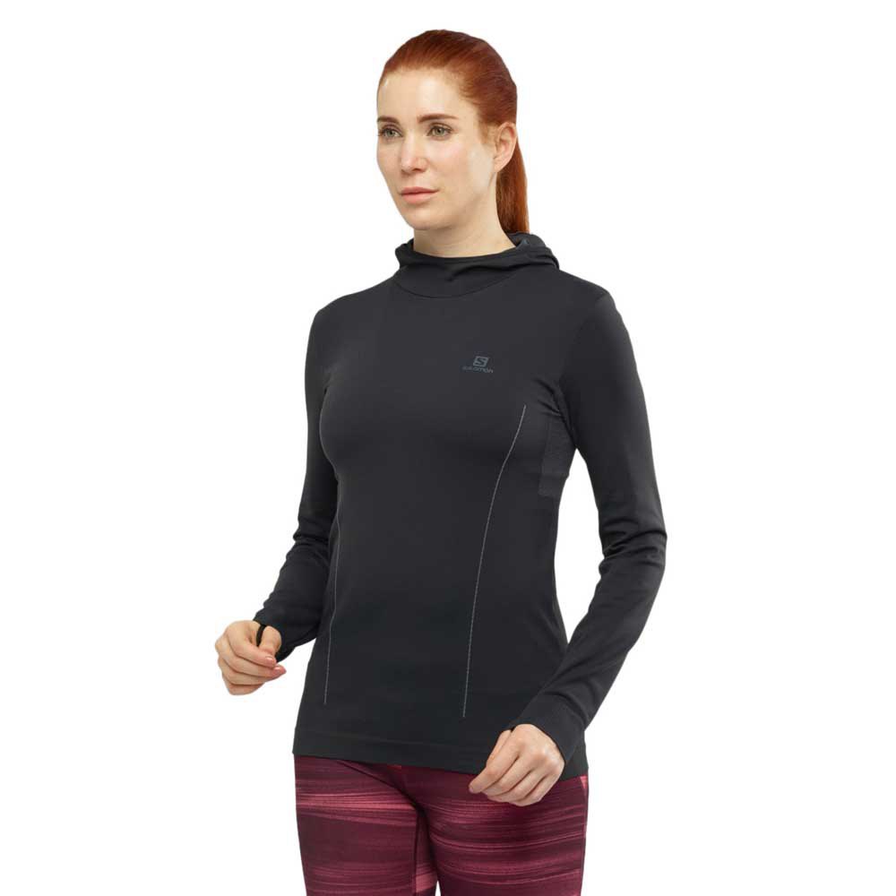 Salomon Comet Seamless Hoodie Schwarz M Frau von Salomon