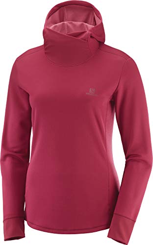 Salomon Damen Agile Ls Hoodie W Rio Red/Heather, XS, LC1158400 Salomon Damen Agile Ls Hoodie W Rio Red/Heather, XS, LC1158400 von Salomon