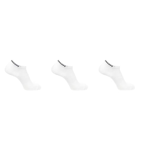 Salomon Flow Low 3-pack Unisex Socken, Rutschfester Sitz, Schützender Komfort, Dämpfung, Weiß, 39-41 von Salomon