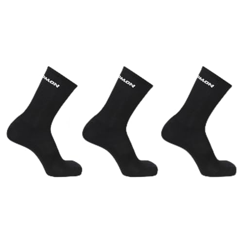 Salomon Flow Crew 3-pack unisex Socken, Rutschfester Sitz, Schützender Komfort, Dämpfung, Schwarz, 42-44 Salomon Flow Crew 3-pack unisex Socken, Rutschfester Sitz, Schützender Komfort, Dämpfung, Schwarz, 42-44 von Salomon