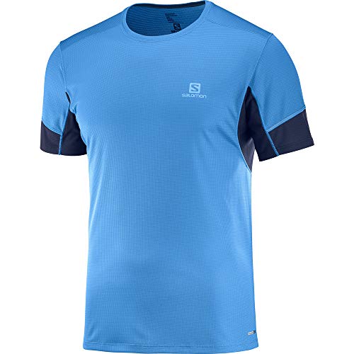 Salomon Herren Short Sleeve T-Shirt Agile, Hawaiian Surf/Night Sky, XL, L40385400 von Salomon