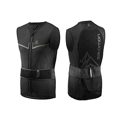 Salomon Herren Ski Rückenprotektor-Weste, Verstellbar, MotionFit, Atmungsaktiv, Flexcell Light Vest, Größe S, Schwarz, L40863500 von Salomon