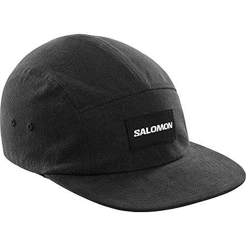 Salomon Five Panel Unisex Kappe Trail Running Wandern MTB Lauf, Lässiger Style, Vielseitiger Einsatz, Komfort den ganzen Tag lang, Schwarz, Einheitsgröße von Salomon