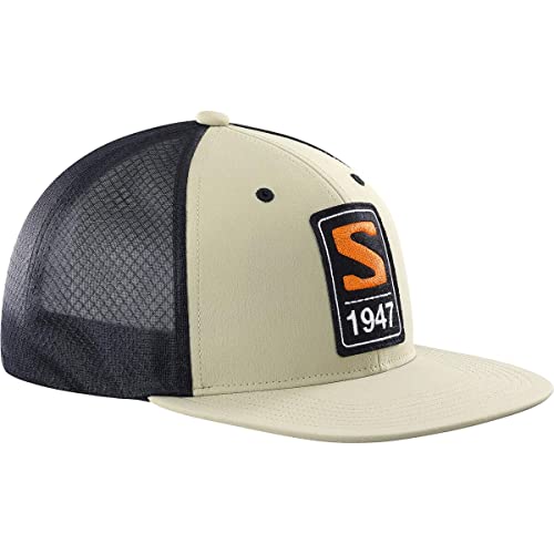 Salomon Trucker Kappe Unisex, Auffällig und vielseitig, Aus Recyclingmaterial, Atmungsaktiver Komfort, Plaza Taupe, Plaza Taupe, L/XL von Salomon