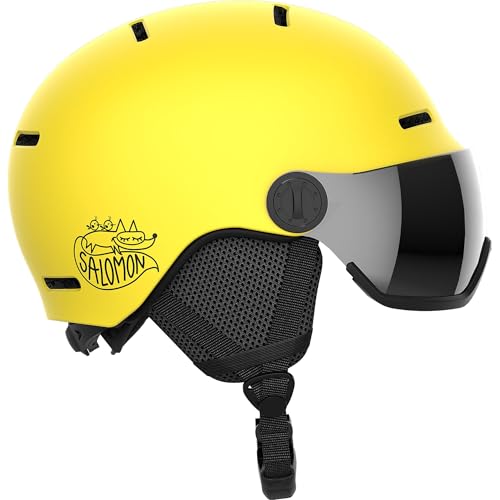 Salomon Orka Visor Kinder Helm Ski Snowboarden, Integrierter Komfort, einfach anzupassende Passform und leicht, Gelb, KS 4953 Salomon Orka Visor Kinder Helm Ski Snowboarden, Integrierter Komfort, einfach anzupassende Passform und leicht, Gelb, KS 4953 von Salomon