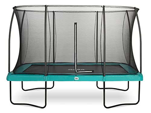 Salta Comfort Edition - Trampolin mit Sicherheitsnetz – 214x153/305x214/366x244cm - Rechteckig - Schwarz/Grün/Pink (366 x 244 cm, Grün) von Salta