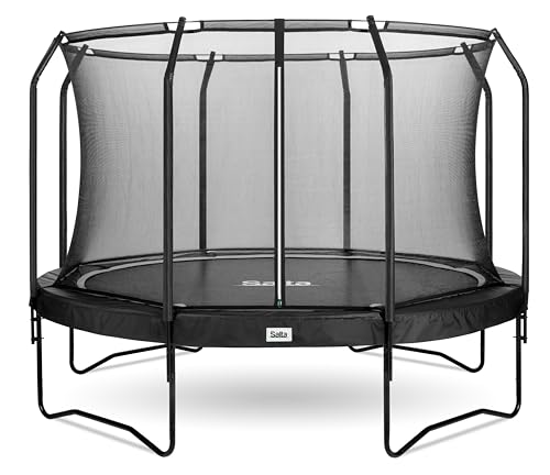 Salta Premium Black Edition Combo - rund - Ø396cm - 13ft - Schutzrand Schwarz - Trampoline mit hochwertigen Sicherheitsnetz von Salta