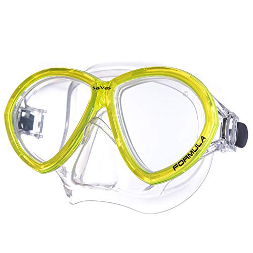 Salvas Tauch Maske Formula Schnorchel Schwimm Brille Beschlag Silikon Erwachsene gelb von Salvas sub