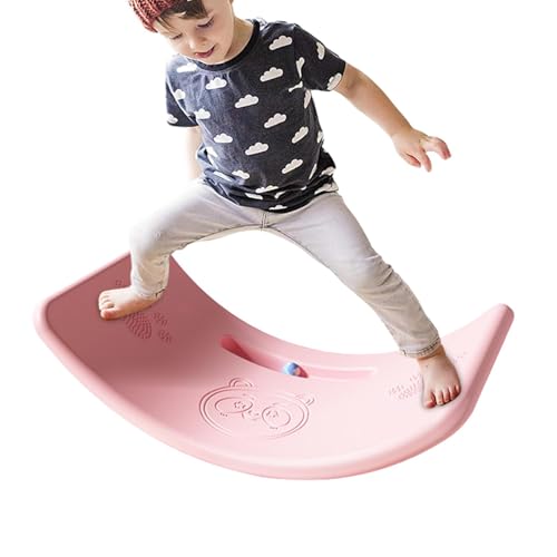 Gebogenes Balance Board für Kinder, Kleinkinder, Wackelbrett, Balance-Board, Workout-Balance-Board, Wippe mit Massagepunkten, Rumpfstärke, Tänzer, Yoga-Ausrüstung für Kinder, , Mädchen von Salyeeluly