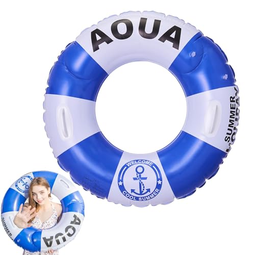 Salyeeluly Aufblasbarer Poolring - Wurfbares Schwimmgerät mit Griff Schwimmschläuche - British Style Pool Tubes Verdickung Life Preserver Ring für Männer, Frauen, Strand von Salyeeluly