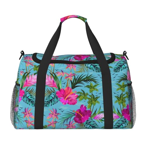 Hello Hawaii Handreisetasche - Große wiederverwendbare Einkaufstasche, ideal für Camping, Sport, Fitnessstudio und Outdoor-Aktivitäten, Schwarz , Einheitsgröße von SamLng