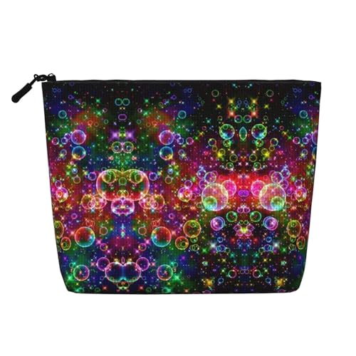 SamLng Vielseitige Reise-Kulturbeutel, Motiv: bunte Regenbogensterne, Make-up-Tasche, perfekt für den täglichen Gebrauch und Geschäftsreisen, Schwarz, Einheitsgröße, Schwarz , Einheitsgröße von SamLng