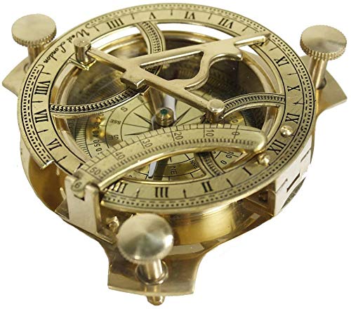 Samara Nautical Sonnenuhr-Kompass, 10,2 cm, massives Messing, Sonnenuhr Samara Nautical Sonnenuhr-Kompass, 10,2 cm, massives Messing, Sonnenuhr von Samara Nautical