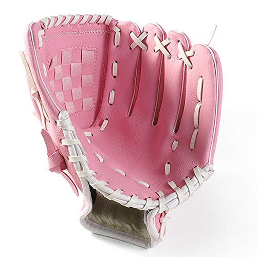 SameeHome Außen Sportarten Farben Baseball Handschuh Softball Trainings Gerät Größe 11,5/12,5 Hand für Erwachsene Baseball Handschuh Rosa 11,5 von SameeHome