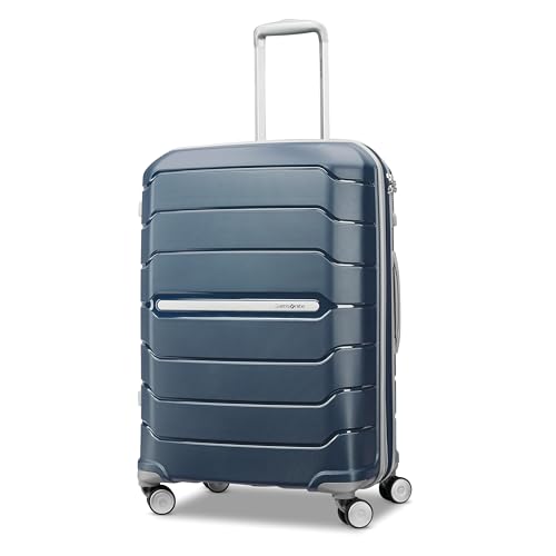 Samsonite Freeform Hardside erweiterbar mit Doppel-Spinner-Rädern, Navy, Checked-Medium 24-Inch, Freeform Hardside erweiterbar mit Doppelspinnerrollen von Samsonite