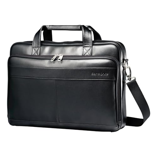 Samsonite Schmale Aktentasche aus Leder, Schwarz, 16" Samsonite Schmale Aktentasche aus Leder, Schwarz, 16" von Samsonite