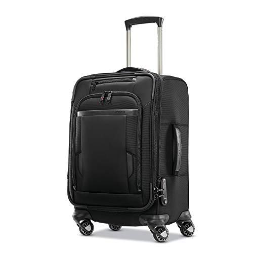 Samsonite Pro Travel Softside Erweiterbares Gepäck mit Spinner-Rädern, Schwarz, Checked-Medium 25-Inch, Pro Travel Reisegepäck mit Rollen, erweiterbar von Samsonite