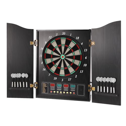 Elektronische Dartboard Schrank Dartscheibe mit bis zu 16 Spieler, Dartscheibe Elektronisch mit 12 Dartpfeil und 88 Pfeilkopf 27 Spiele 243 Spieloptionen, Dekorative Dartscheibe Schrank Set, Schwarz Elektronische Dartboard Schrank Dartscheibe mit bis zu 16 Spieler, Dartscheibe Elektronisch mit 12 Dartpfeil und 88 Pfeilkopf 27 Spiele 243 Spieloptionen, Dekorative Dartscheibe Schrank Set, Schwarz von SanBouSi